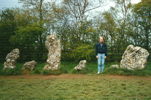May 1990. Author does his best impression of a Standing Stone