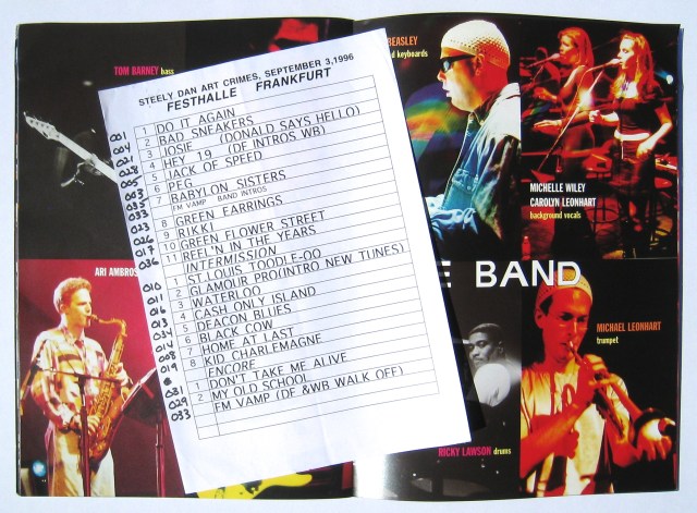 SD set list courtesy of the Sound Engineer