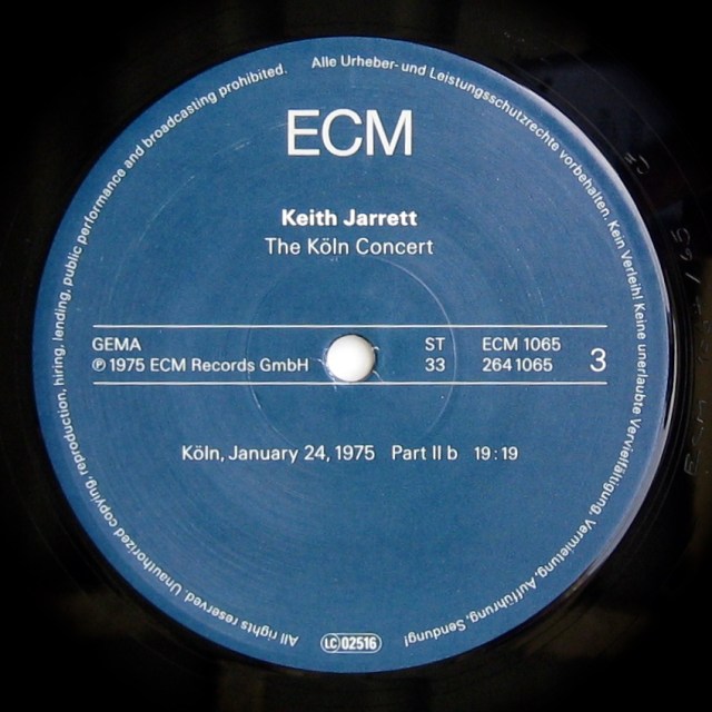 Koln Concert S 3 label