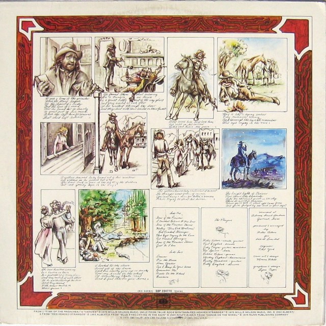 Red Headed Stranger Back cover