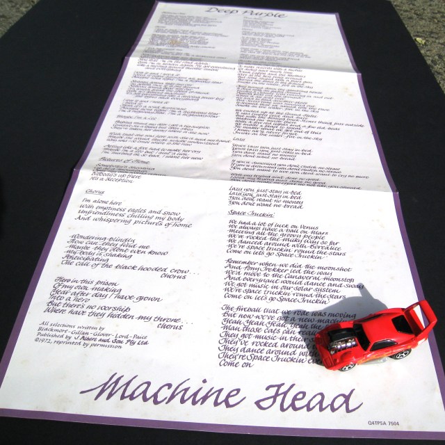 Deep Purple Machine Head lyric sheet