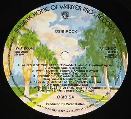 Osibisa Warners label