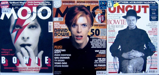 Bowie on music magazine covers