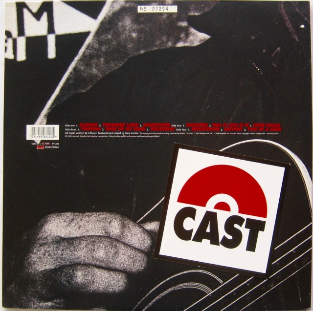 Cast All Change LP back cover